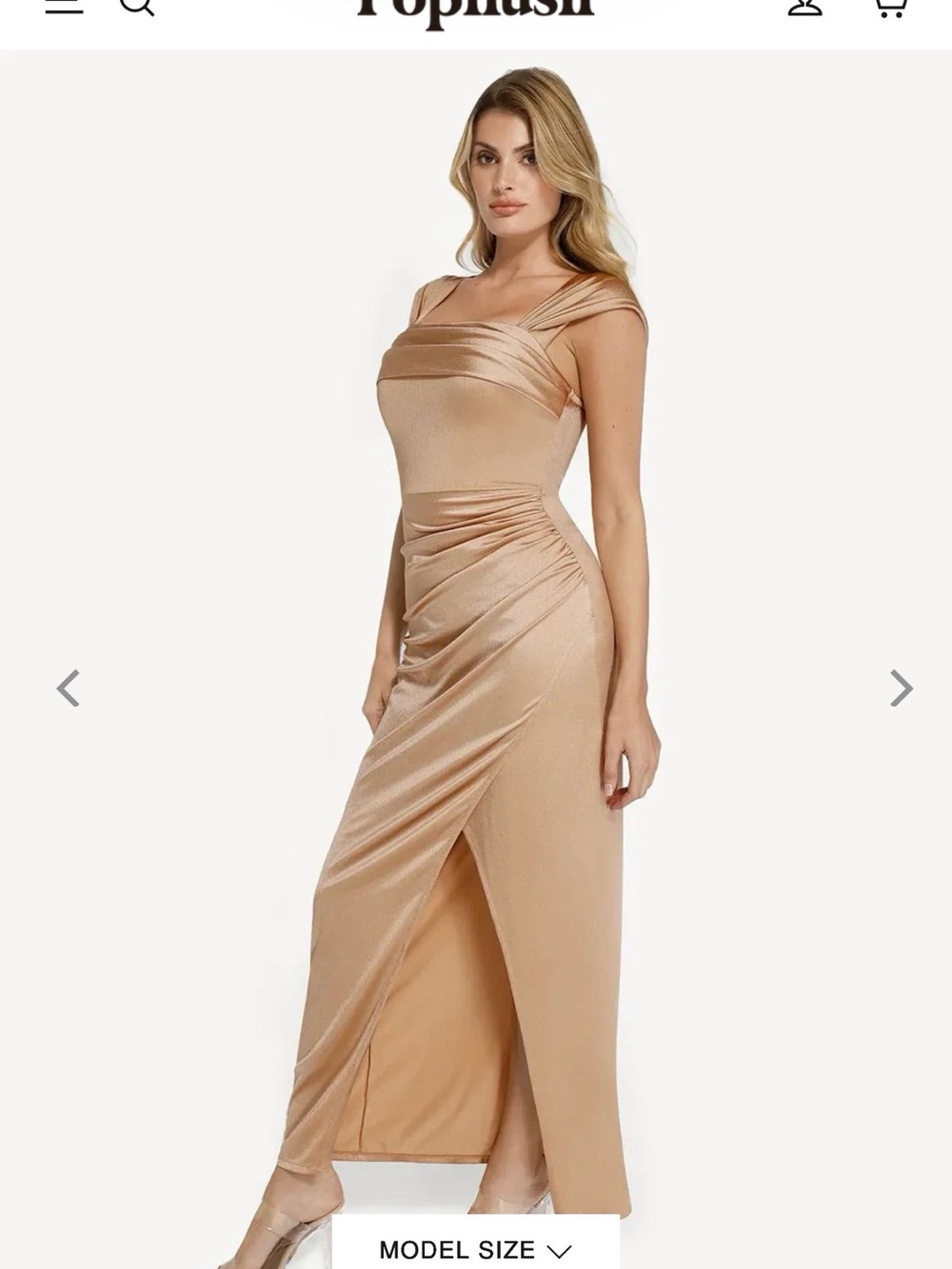 Shapewear Off Shoulder Shine Ruched Sculpting Maxi Dress